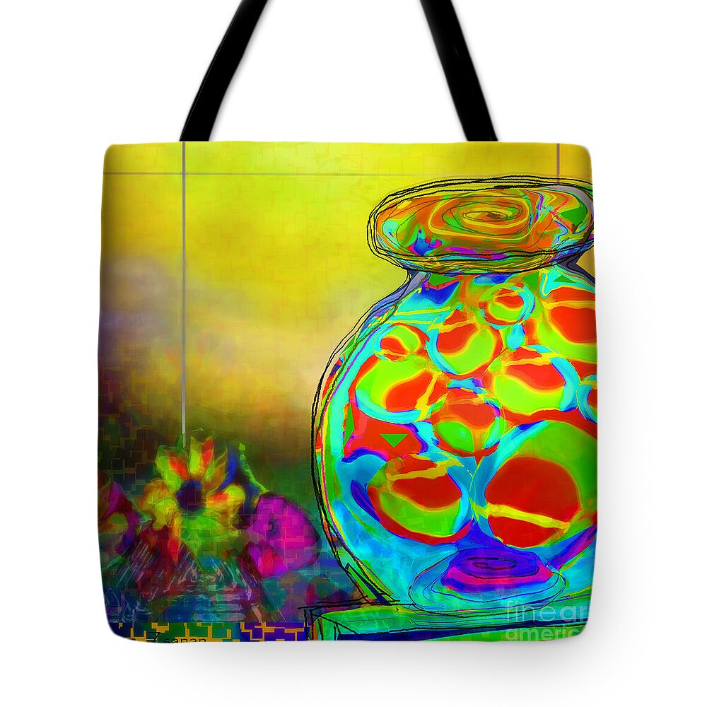 Square Tote Bag featuring the digital art Ah LUVZ Sunny Days by Zsanan Studio