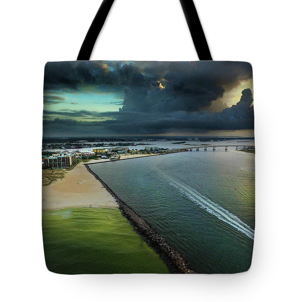 Alabama Tote Bag featuring the photograph Ahead of the Storms at Perdido Pass by Michael Thomas