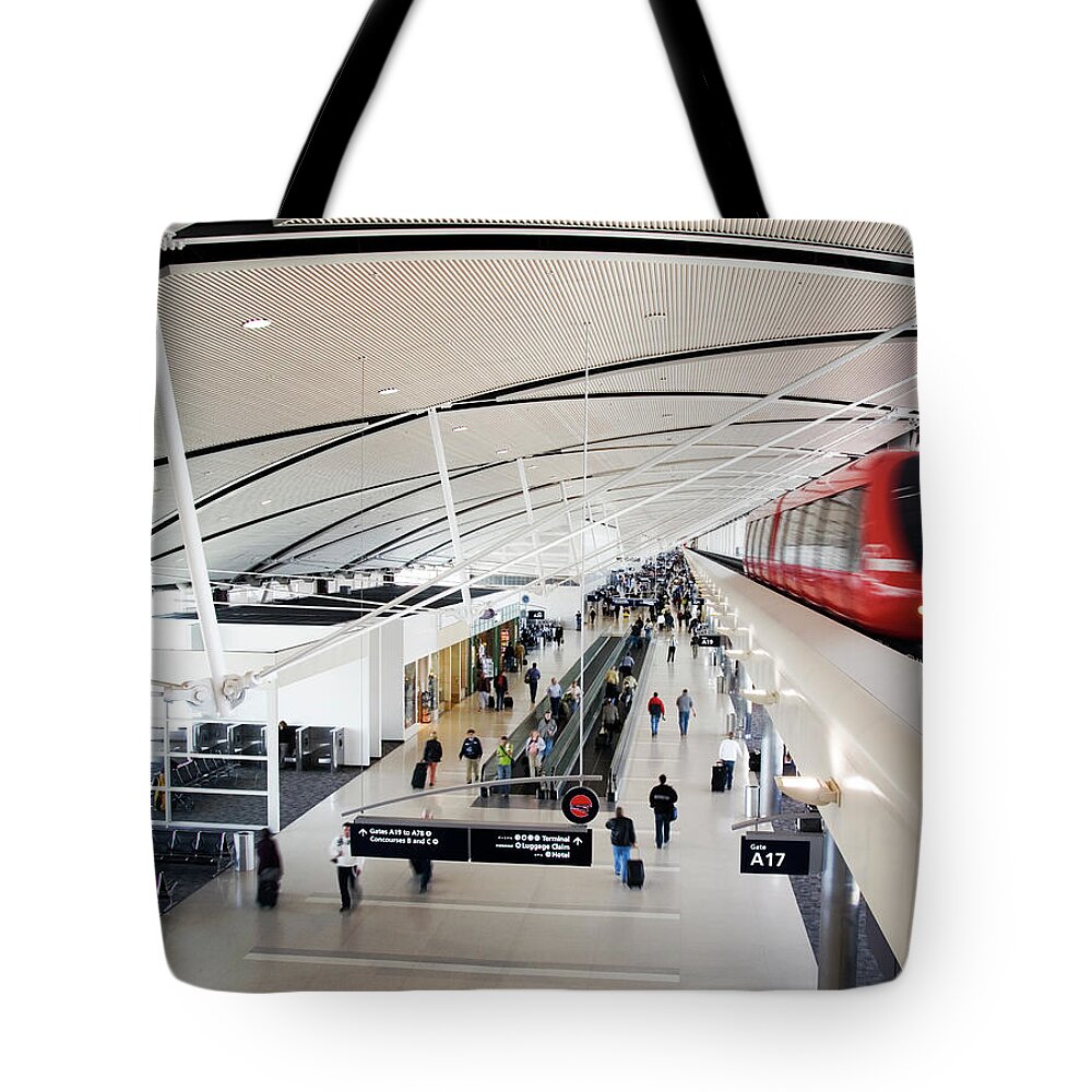 Ceiling Tote Bag featuring the photograph Airport Terminal by Escolux