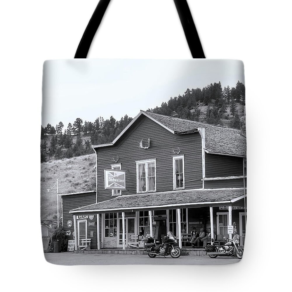 Aladdin Tote Bag featuring the photograph Aladdin Wyoming BW by Cathy Anderson