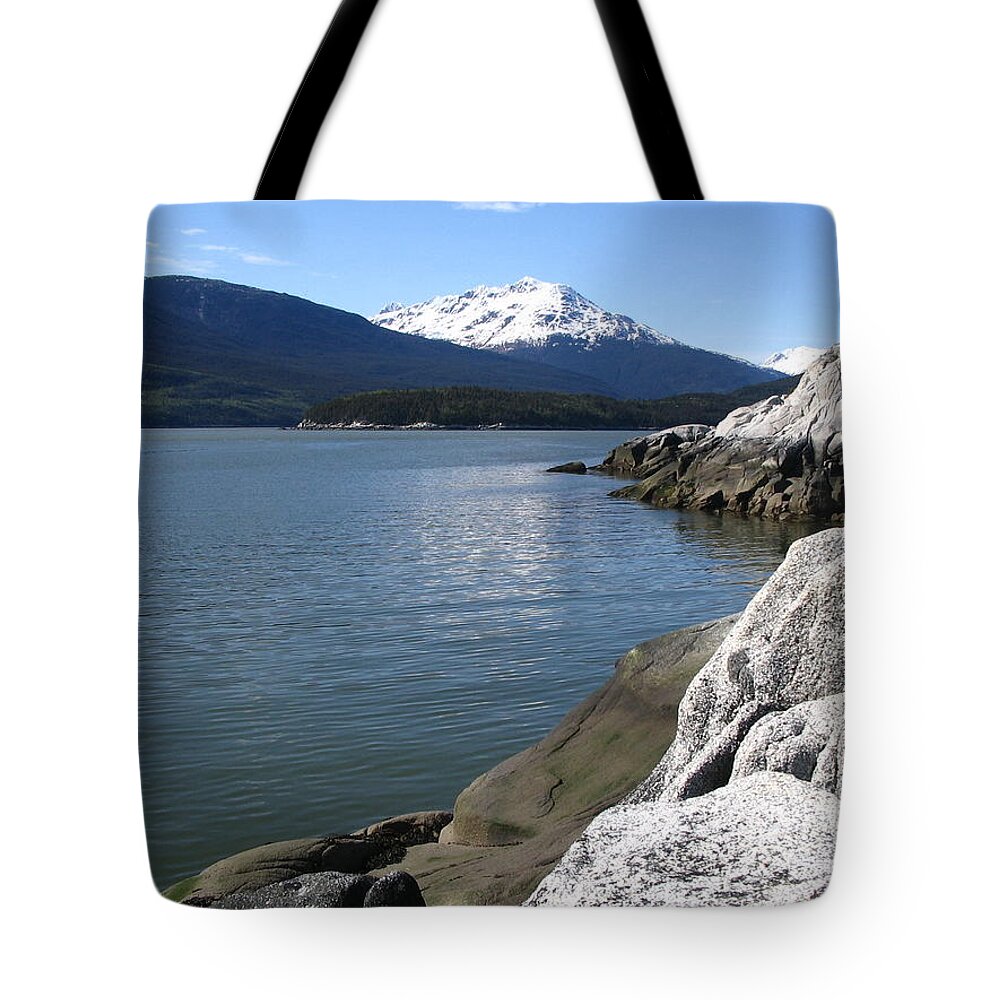 Water's Edge Tote Bag featuring the photograph Alaska Fjord by Drlogan
