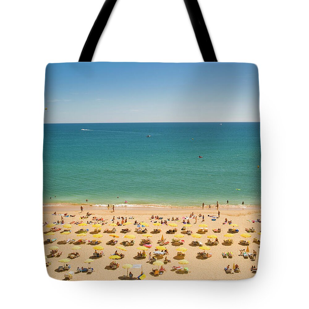Algarve Tote Bag featuring the photograph Albufeira Beach, Faro, The Algarve by John Harper
