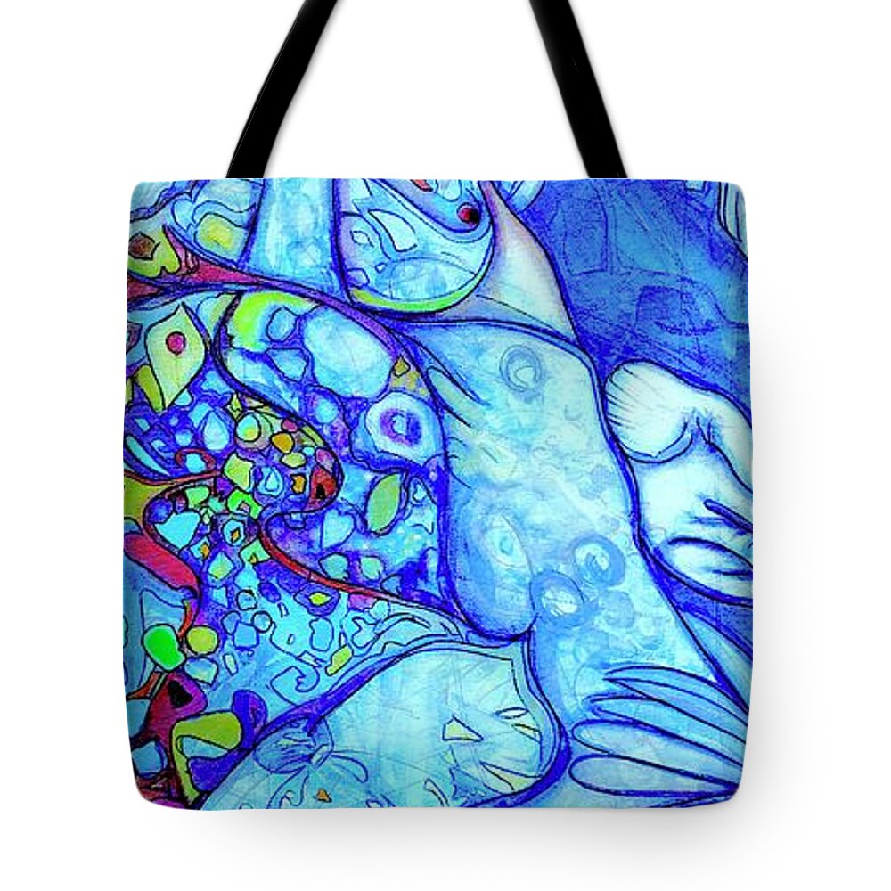  Tote Bag featuring the painting Alcatraz by Judy Henninger