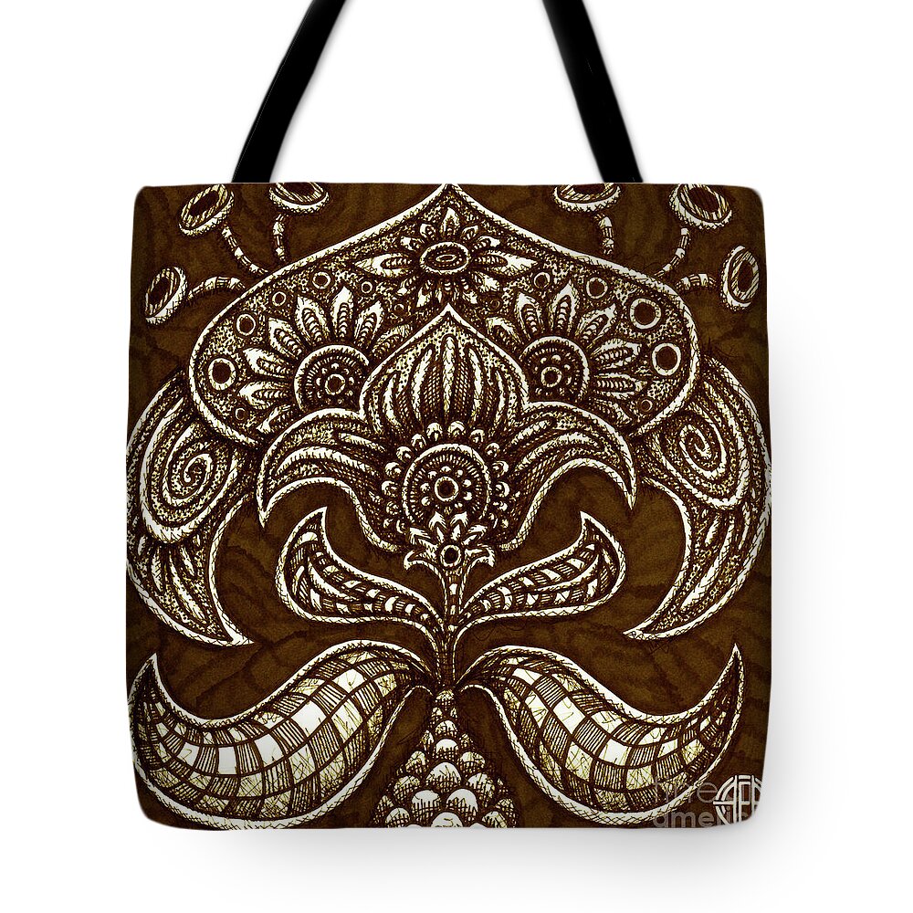 Boho Tote Bag featuring the drawing Alien Bloom 26 by Amy E Fraser