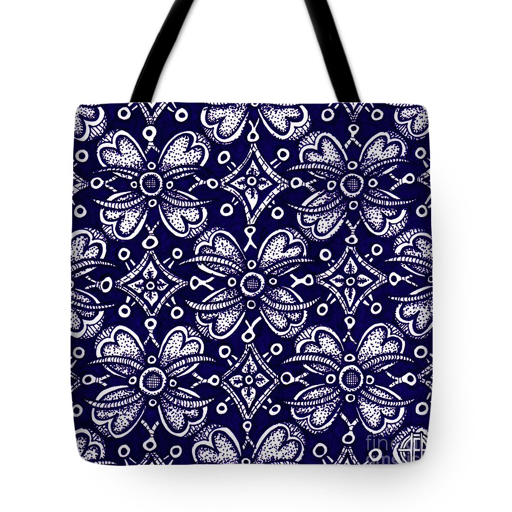 Boho Tote Bag featuring the drawing Alien Bloom 9 by Amy E Fraser