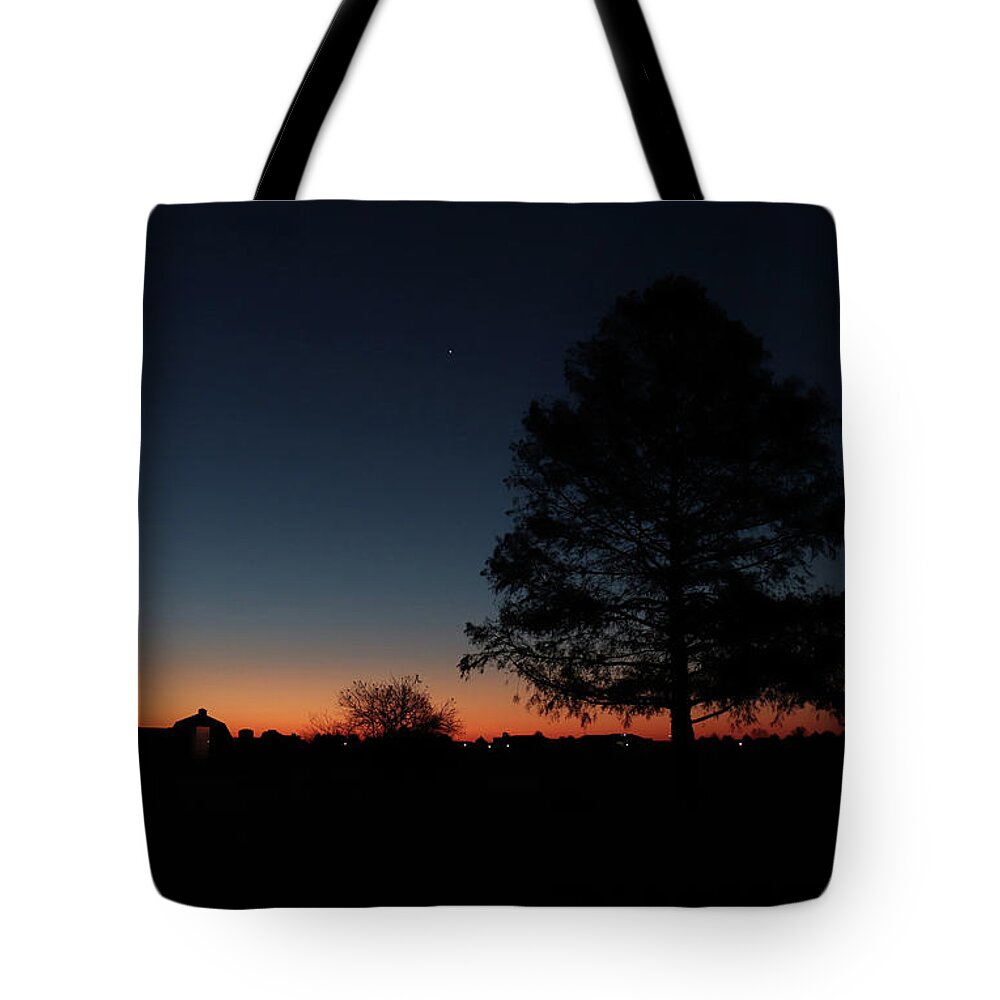 Dawn Tote Bag featuring the photograph Almost Light by Jerry Mitchell