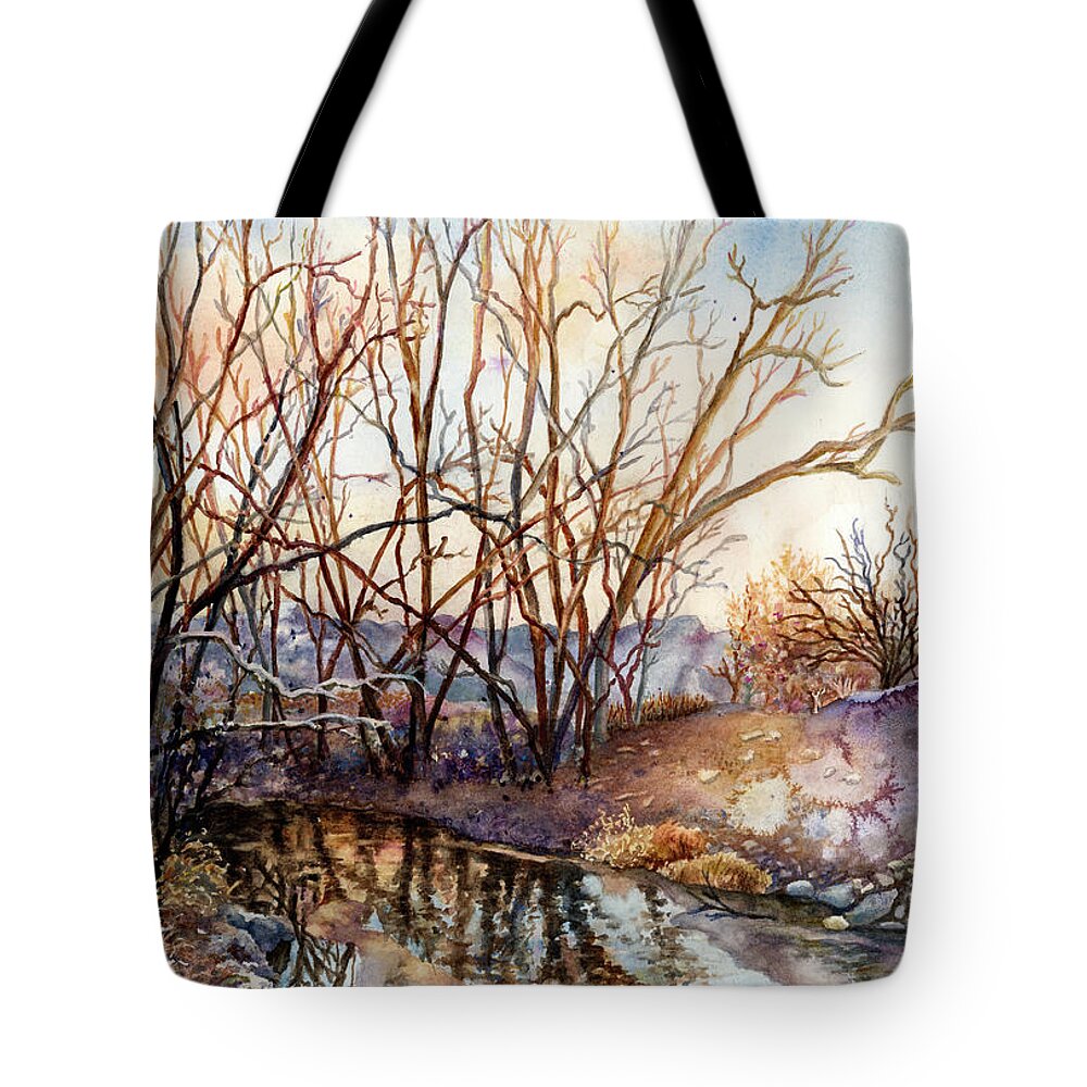 Creek Painting Tote Bag featuring the painting Along Boulder Creek by Anne Gifford