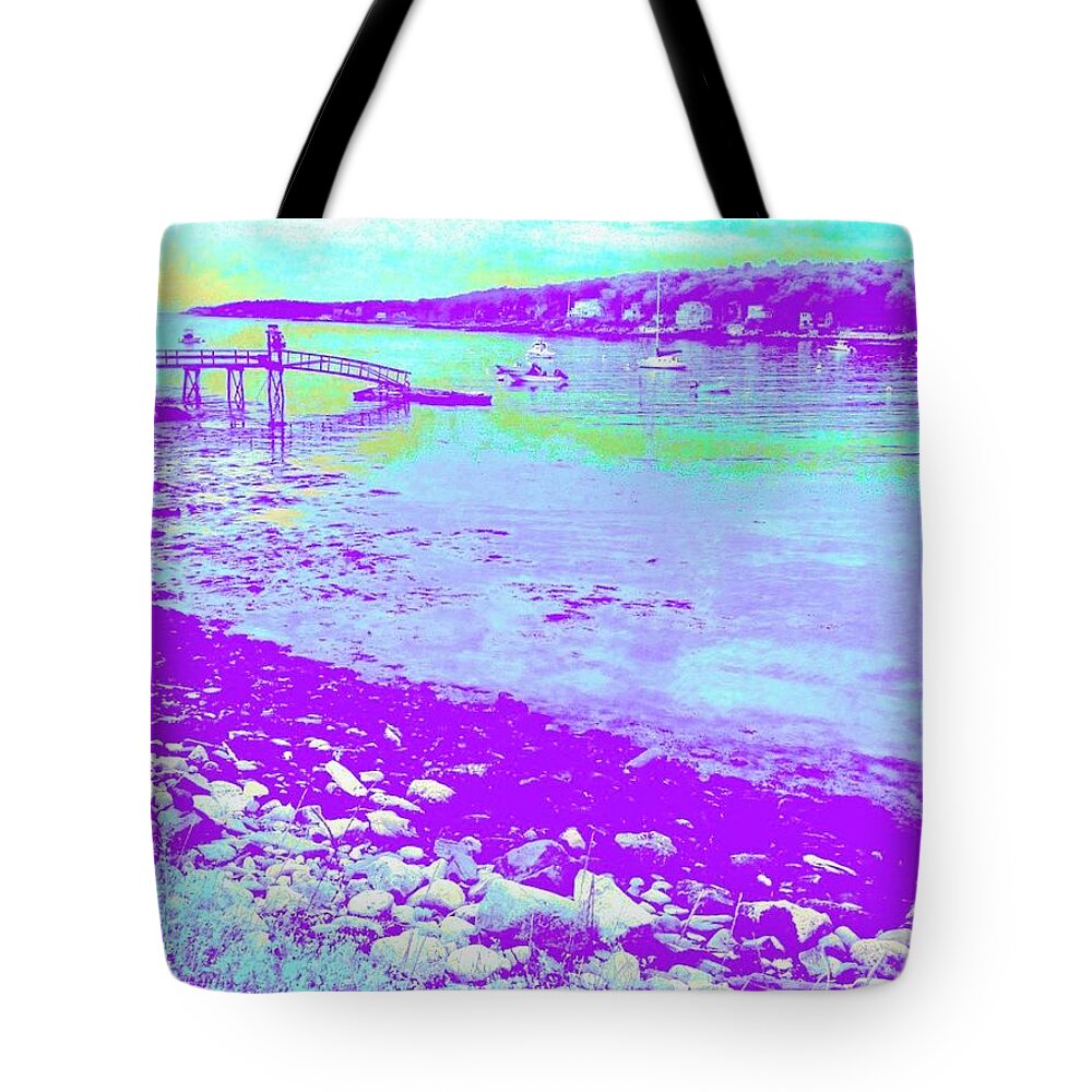 Photo Stream Tote Bag featuring the photograph Along the Purple Cove by Debra Grace Addison