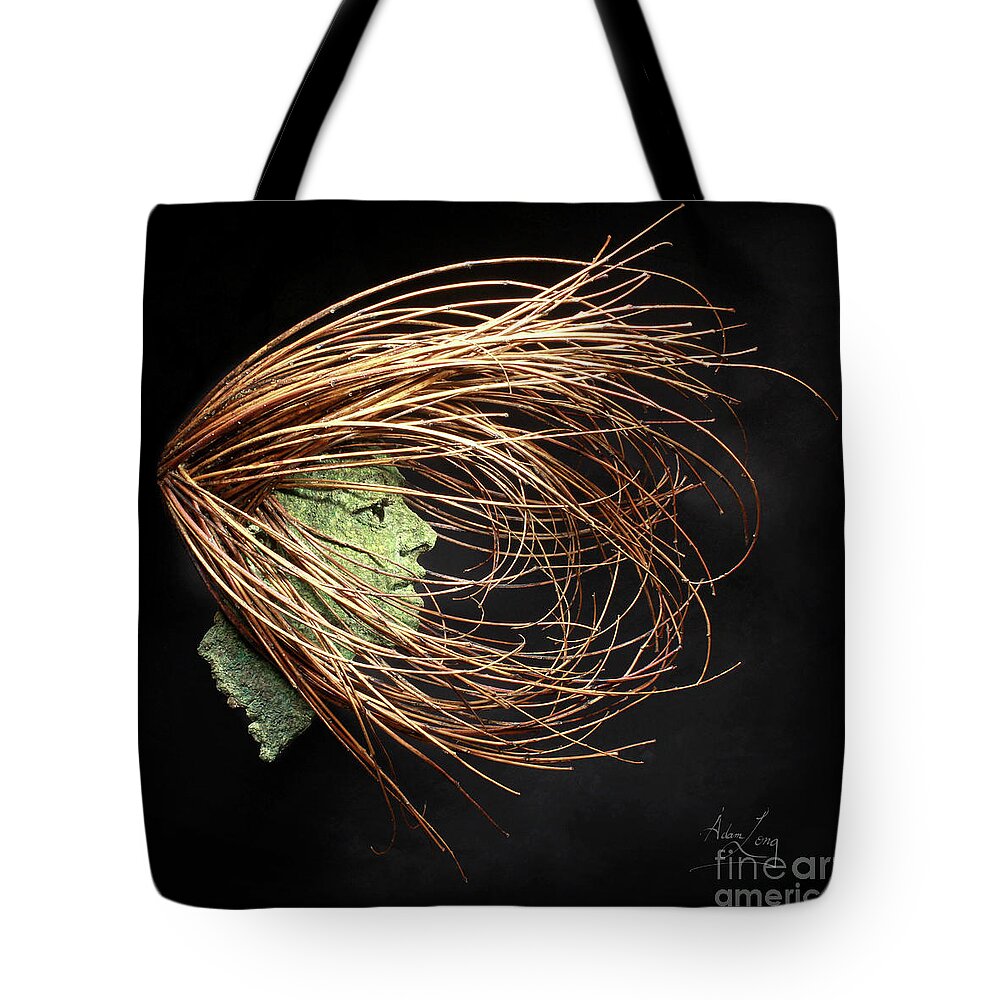 Forest Figure Tote Bag featuring the sculpture Along The Shore by Adam Long
