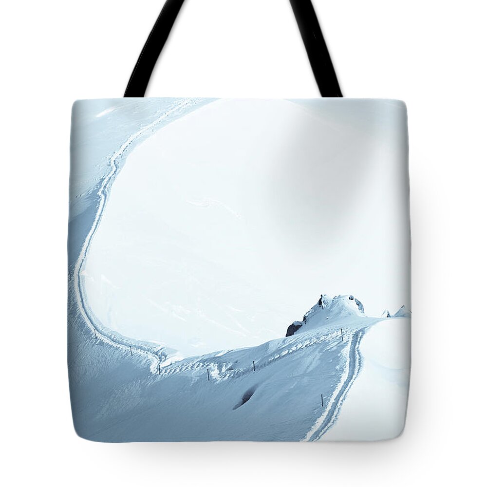 Scenics Tote Bag featuring the photograph Alps Snow Mountain Adventure - Xlarge by Phototalk