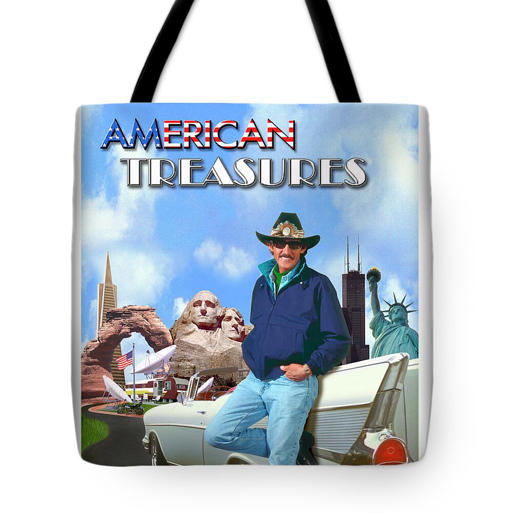 Richard Petty Tote Bag featuring the digital art American Treasures by Mike McGlothlen