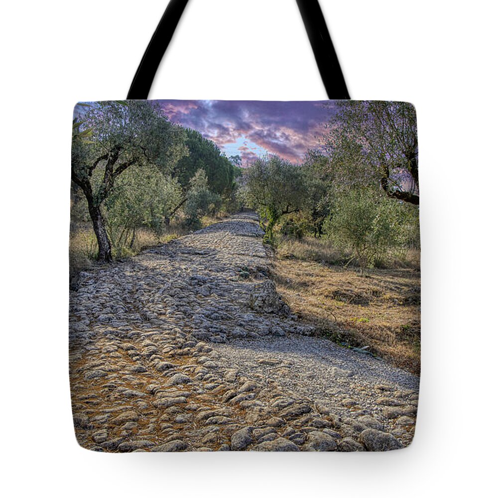 Estrada Romana Tote Bag featuring the photograph Ancient Roman Road by Micah Offman