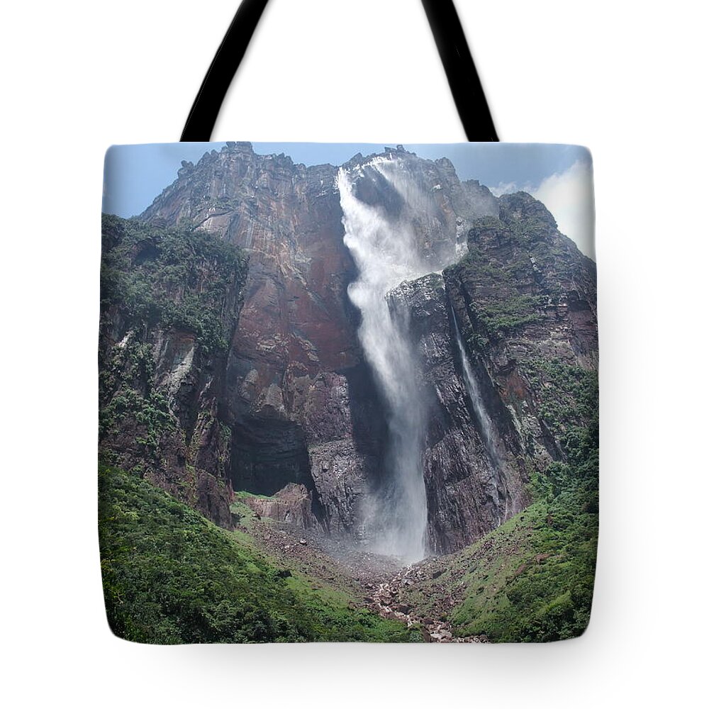 Scenics Tote Bag featuring the photograph Angel Falls by By Neil Donovan. Visit Www.neildonovan.net For More.