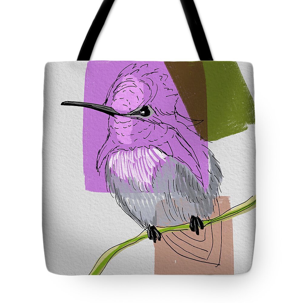 Birds Tote Bag featuring the digital art Annas Hummingbird by Michael Kallstrom