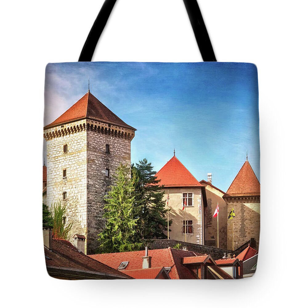 Annecy Tote Bag featuring the photograph Annecy Castle Annecy France by Carol Japp