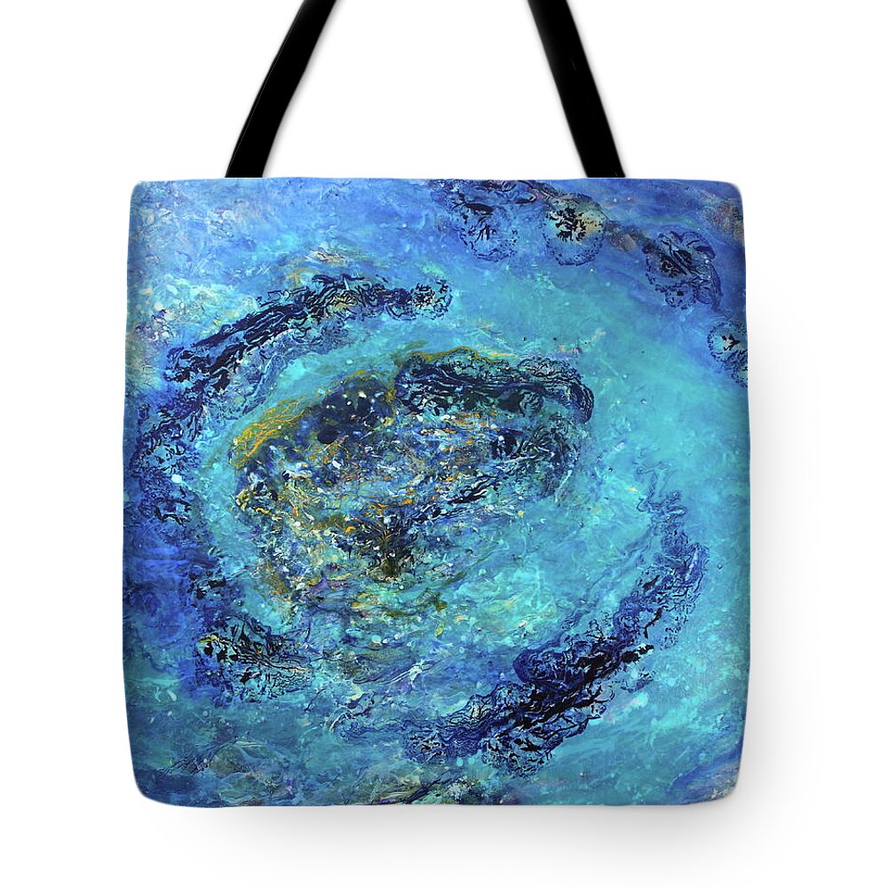 Blue Tote Bag featuring the painting Apana by Madeleine Arnett