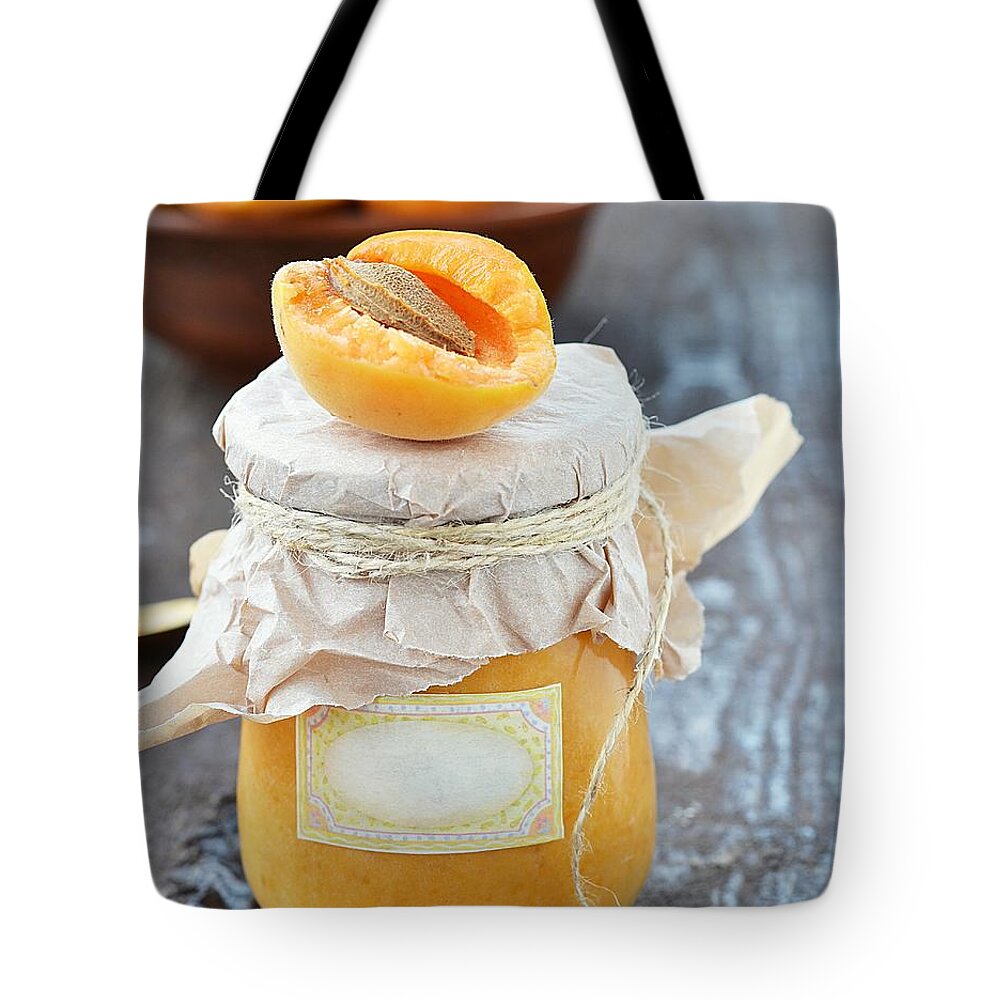 Apricot Tote Bag featuring the photograph Apricot Curd by Zoryana Ivchenko