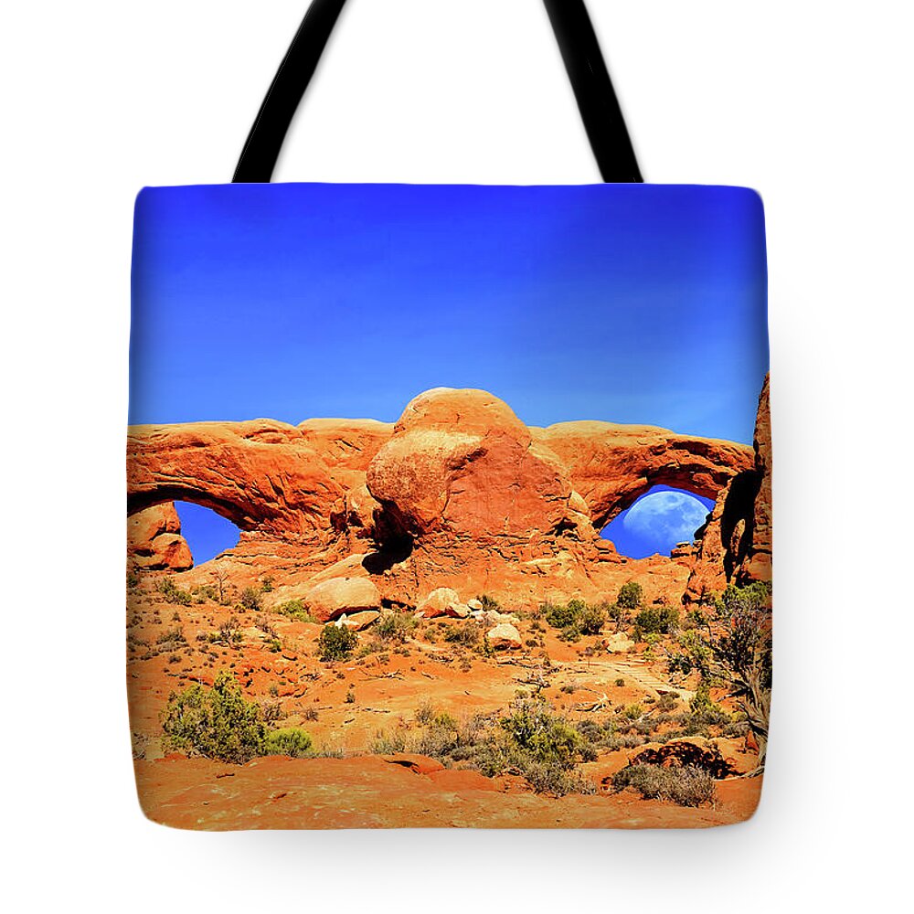 Arches Tote Bag featuring the photograph Arches Moon Eye by Greg Norrell