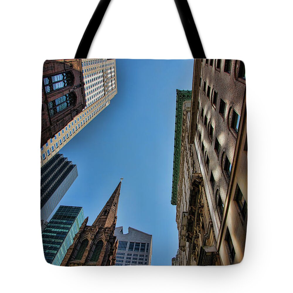 New York Tote Bag featuring the digital art Architecture NYC Digital Art by Chuck Kuhn