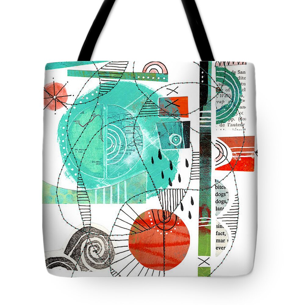 Collage Tote Bag featuring the mixed media Around the World by Lucie Duclos