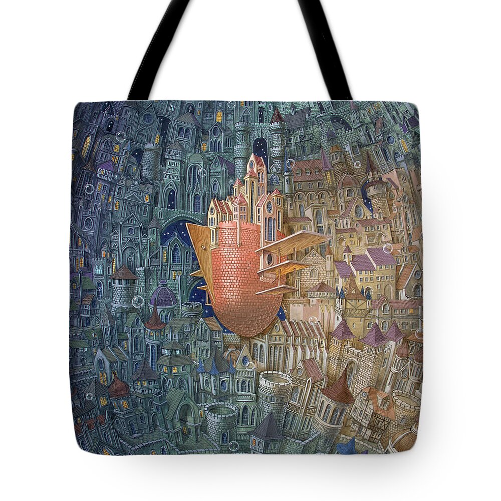 Painting Tote Bag featuring the painting Arrival by Victor Molev