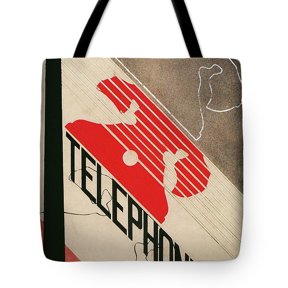 Art Deco Tote Bag featuring the painting Art Deco Vintage Telephone by Mindy Sommers