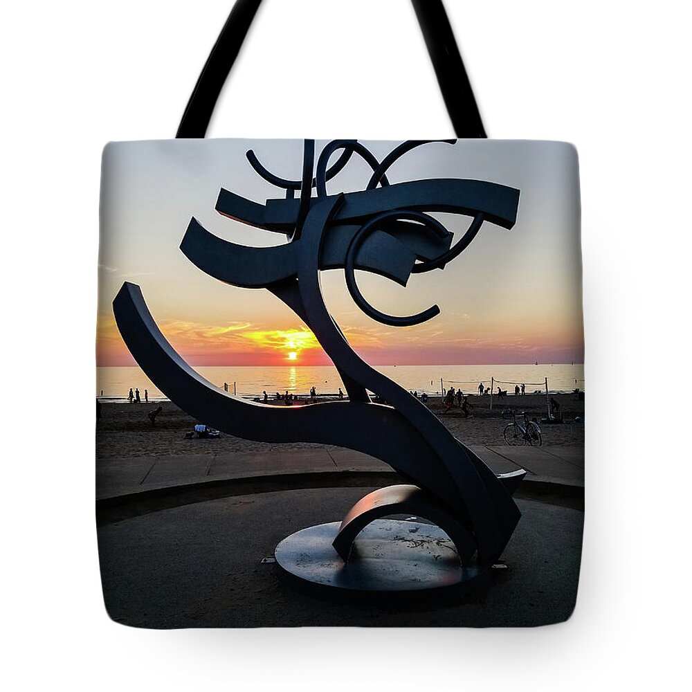 Sunset Tote Bag featuring the photograph Art in Michigan by Elizabeth M