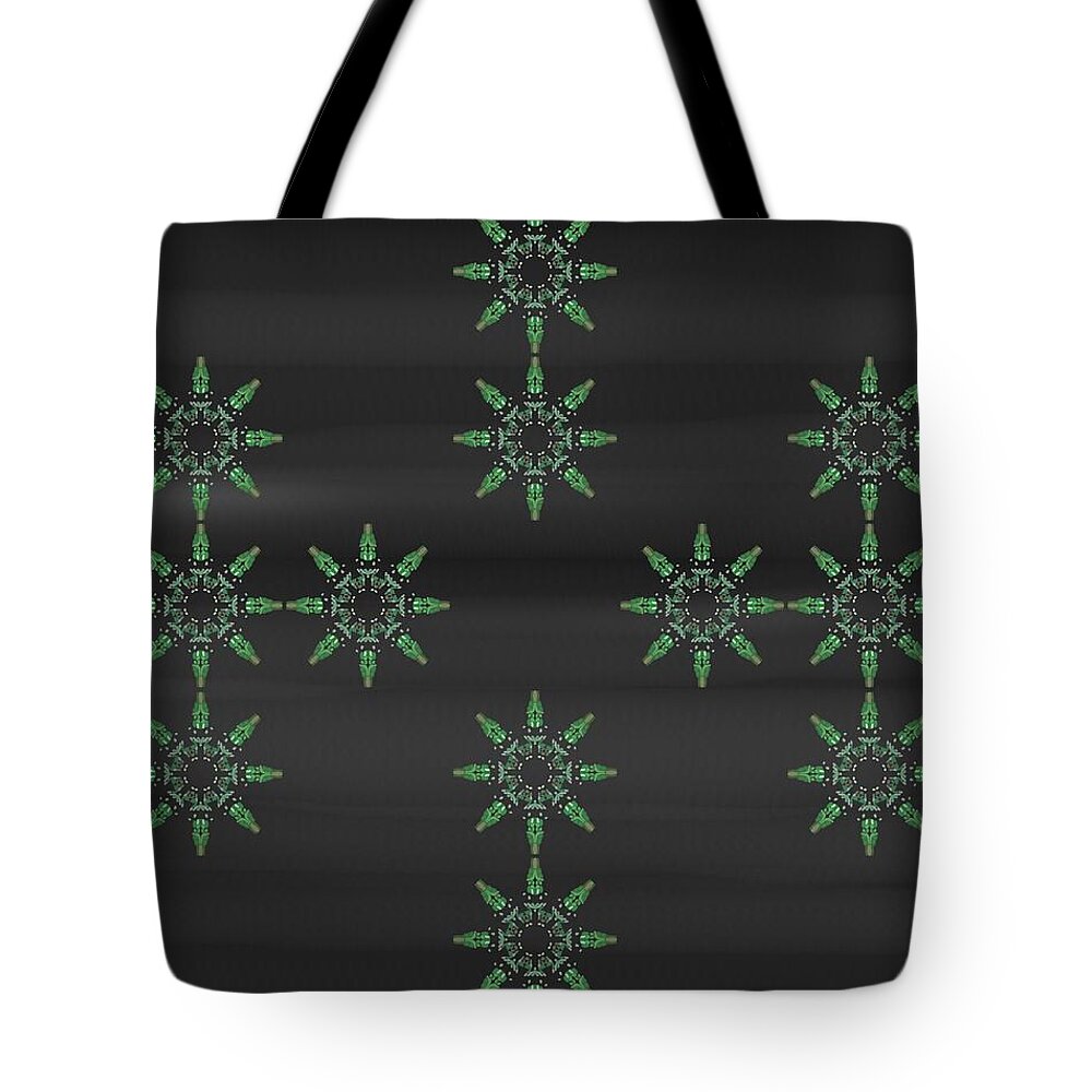 Modern Abstract Art Tote Bag featuring the drawing Art Deco Green Black by Joan Stratton
