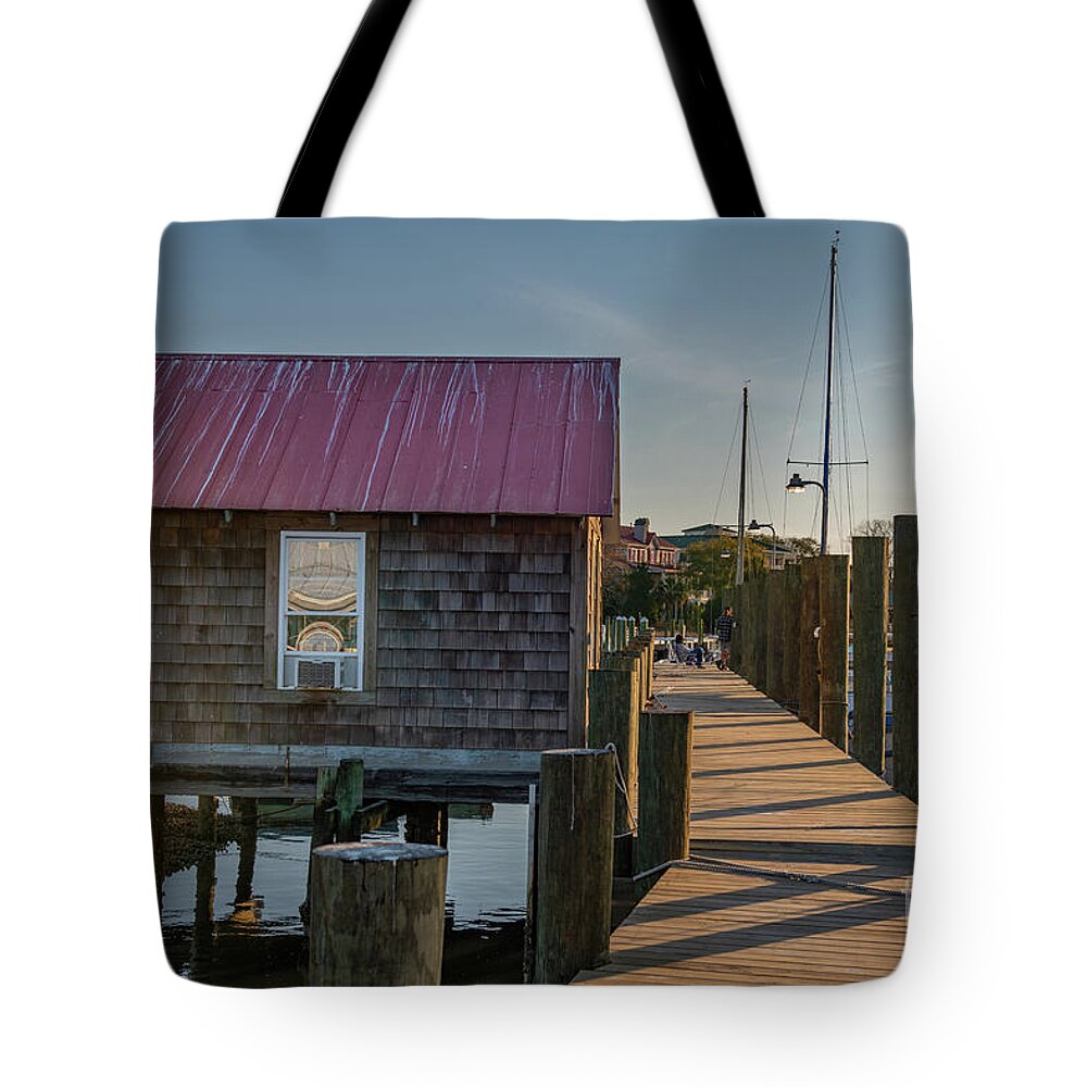 Dock Tote Bag featuring the photograph Artist Inspiration - Shem Creek by Dale Powell