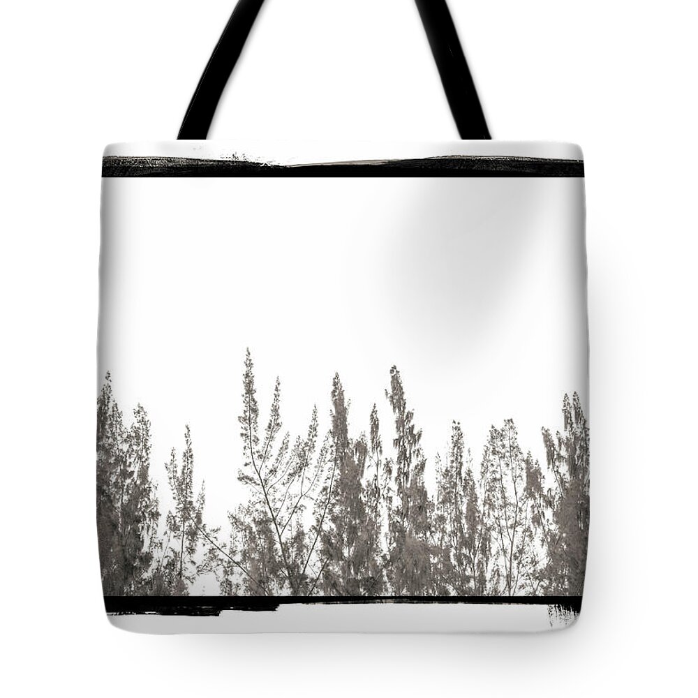 Estock Tote Bag featuring the digital art Artistic View Of Tree Tops by Laura Diez