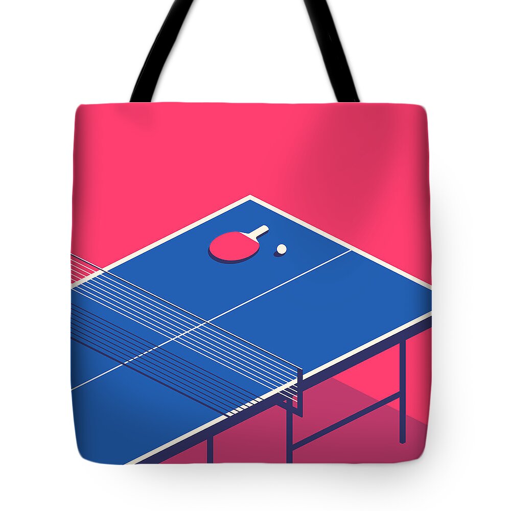 Table Tennis Table Isometric - Red Tote Bag by Organic Synthesis - Fine Art  America