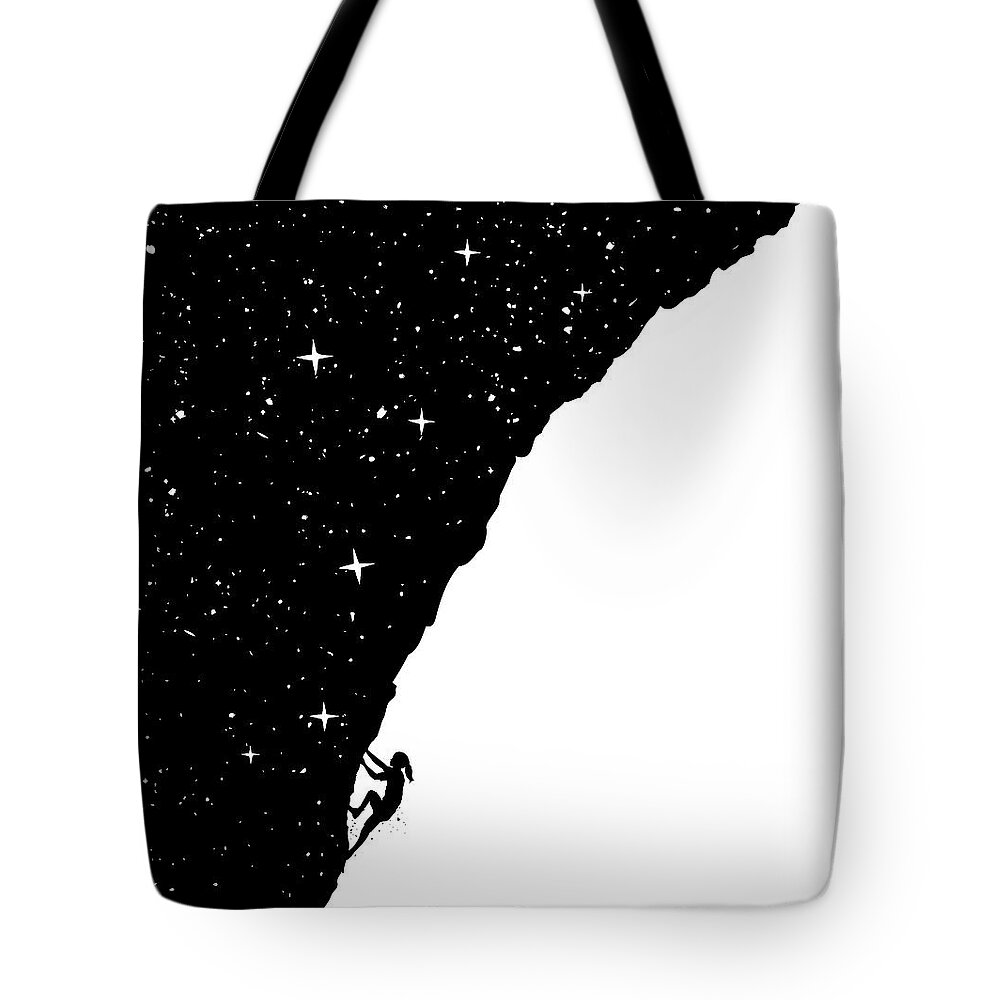 Night Tote Bag featuring the mixed media Night climbing by Balazs Solti