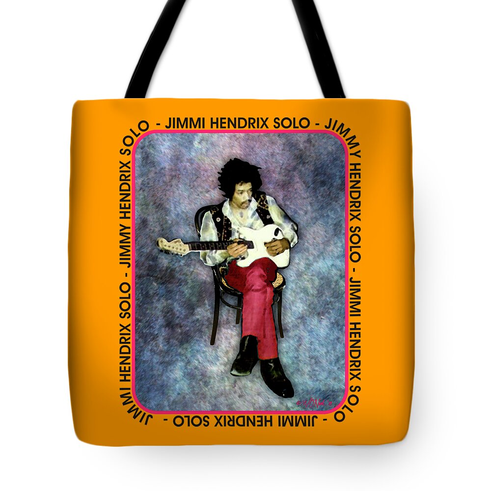 Portraits Tote Bag featuring the digital art Jimi Hendrix Solo by Walter Neal
