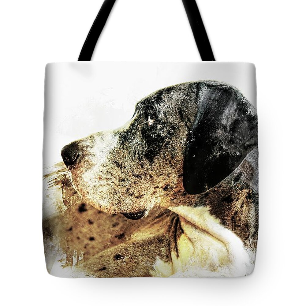Great Dane Tote Bag featuring the photograph Great Dane Portrait by Melissa Bittinger