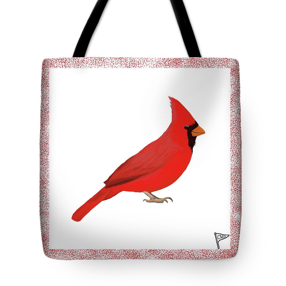 Cardinal Tote Bag featuring the digital art Cardinal by College Mascot Designs