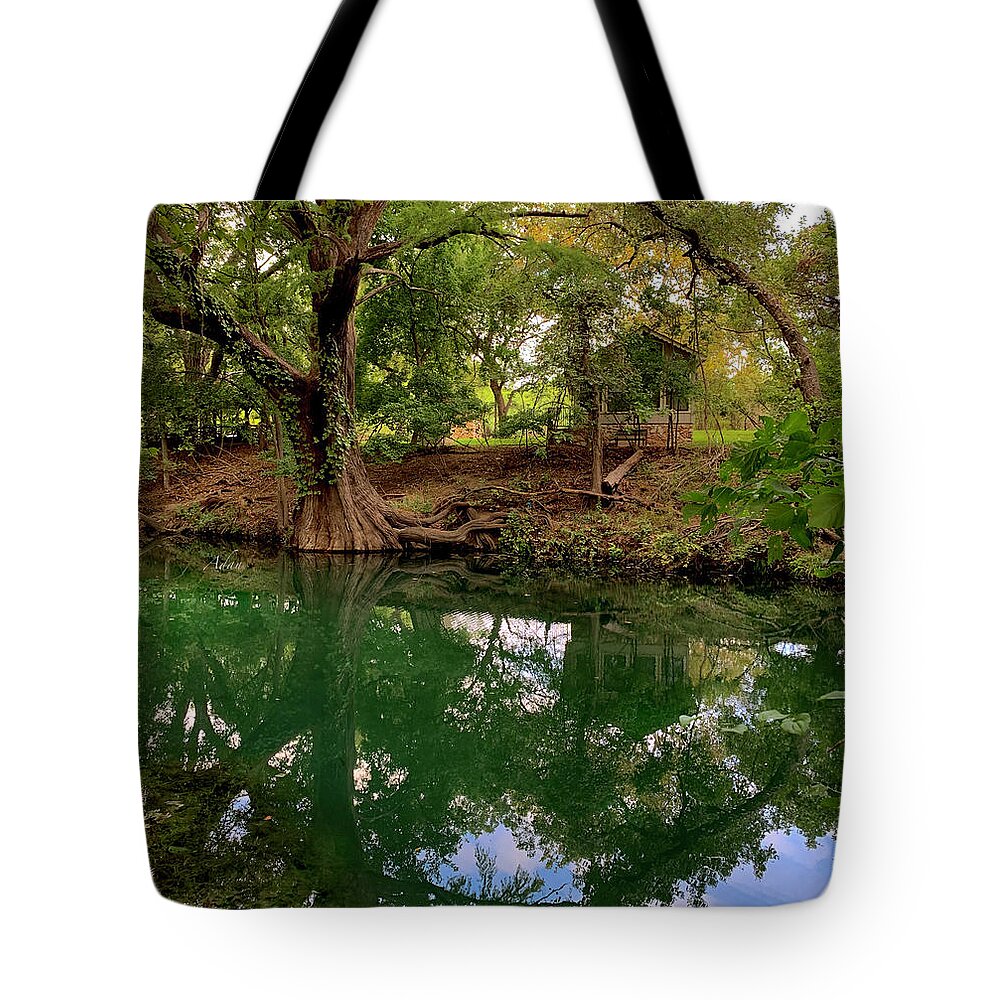 Wimberley Texas Tote Bag featuring the photograph Cypress Creek Mid Afternoon Mid October 1 of 3 by Felipe Adan Lerma