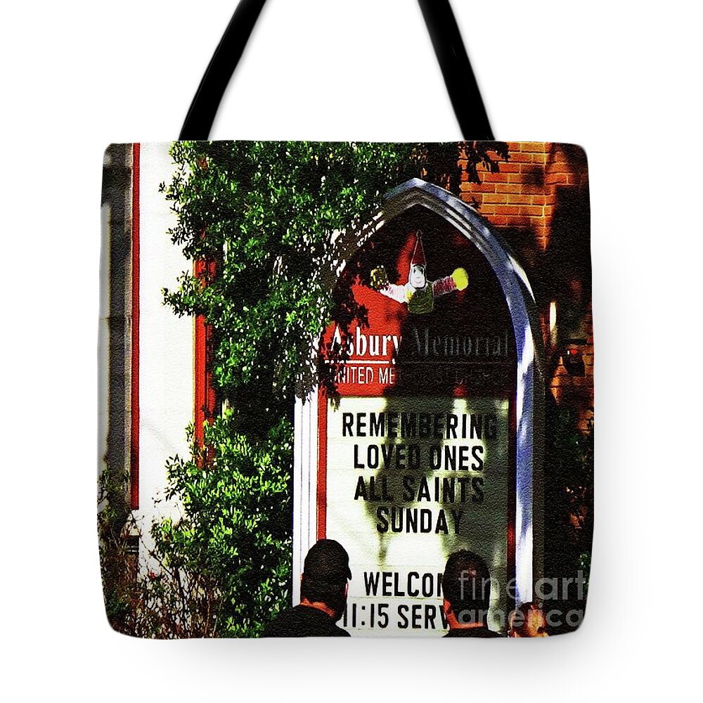 American Churches Tote Bag featuring the photograph Asbury and Remembrance by Aberjhani