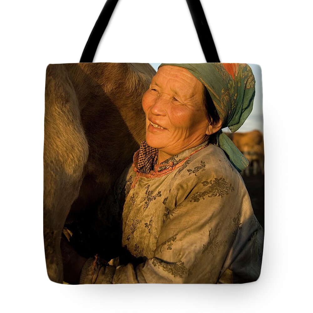 Mongolian Culture Tote Bag featuring the photograph Asian Portraits by Rawpixel