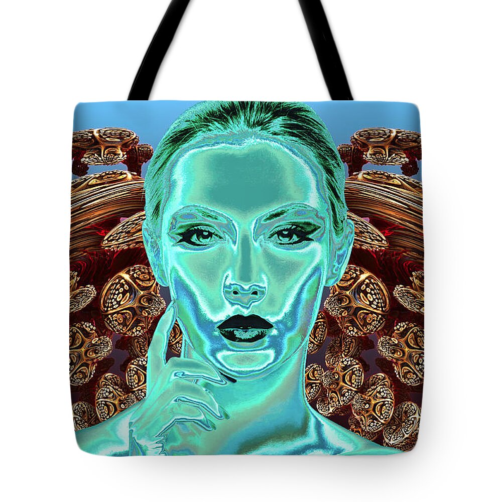 Fractals Tote Bag featuring the digital art Ask by Alex Mir