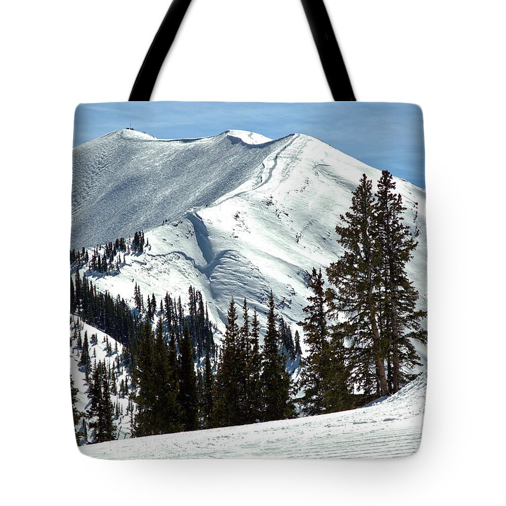 Highland Peak Tote Bag featuring the photograph Aspen Highlands Peak by Adam Jewell