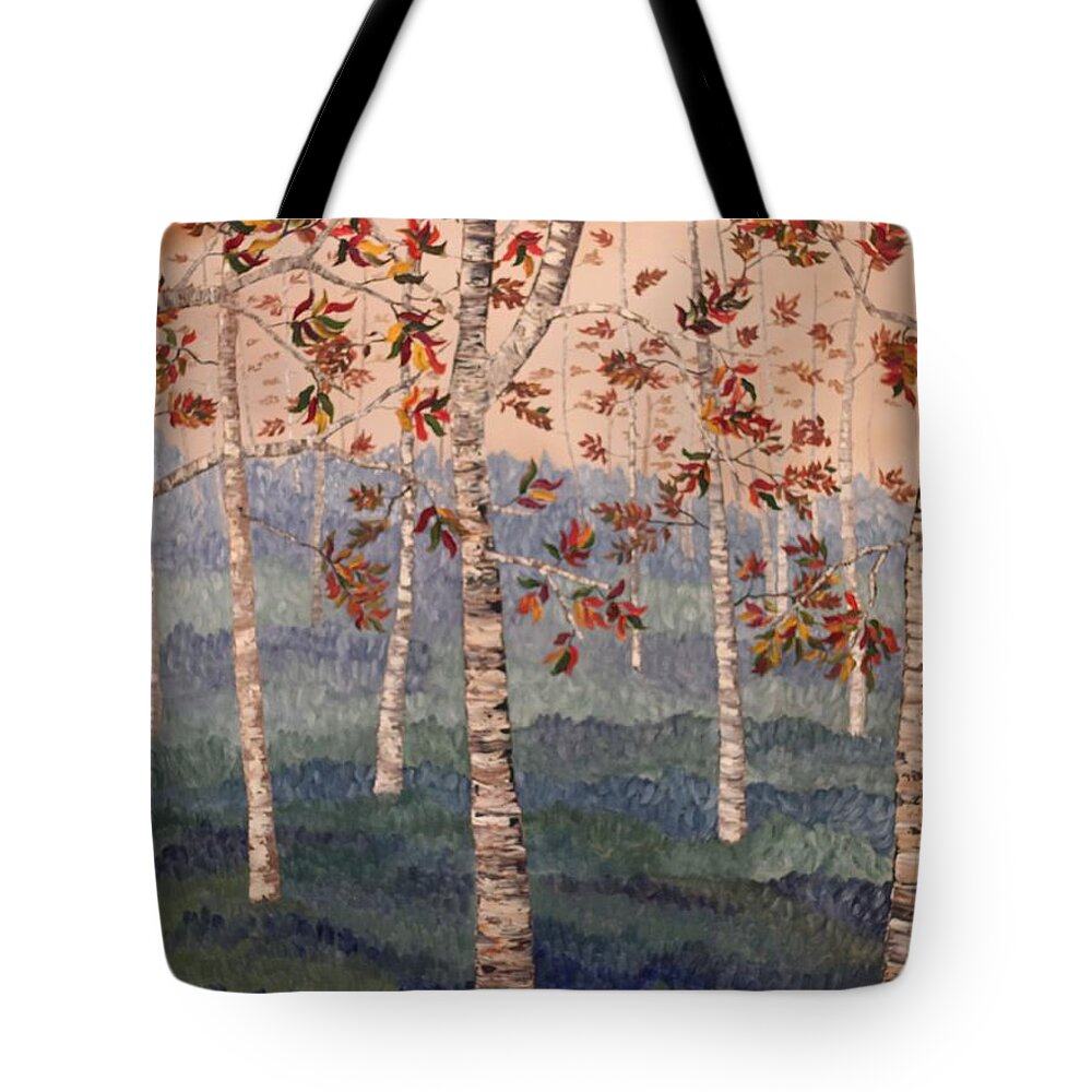 Aspen Tote Bag featuring the painting Aspen Hills by Berlynn