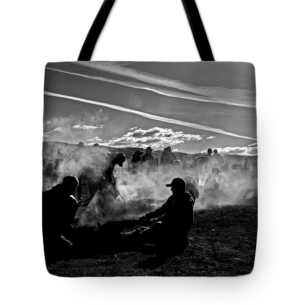 Ranch Tote Bag featuring the photograph At Branding by Julieta Belmont