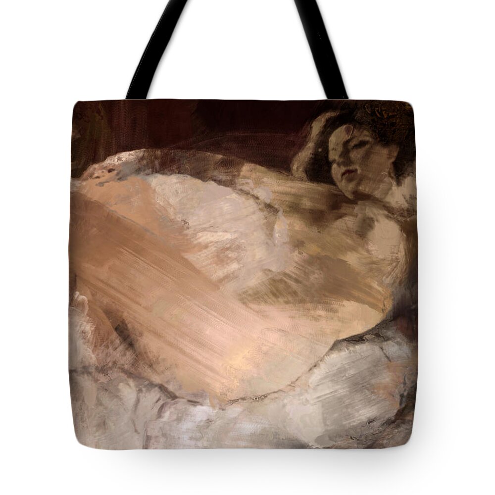 Art Tote Bag featuring the digital art At the End of the Night by Jeff Iverson