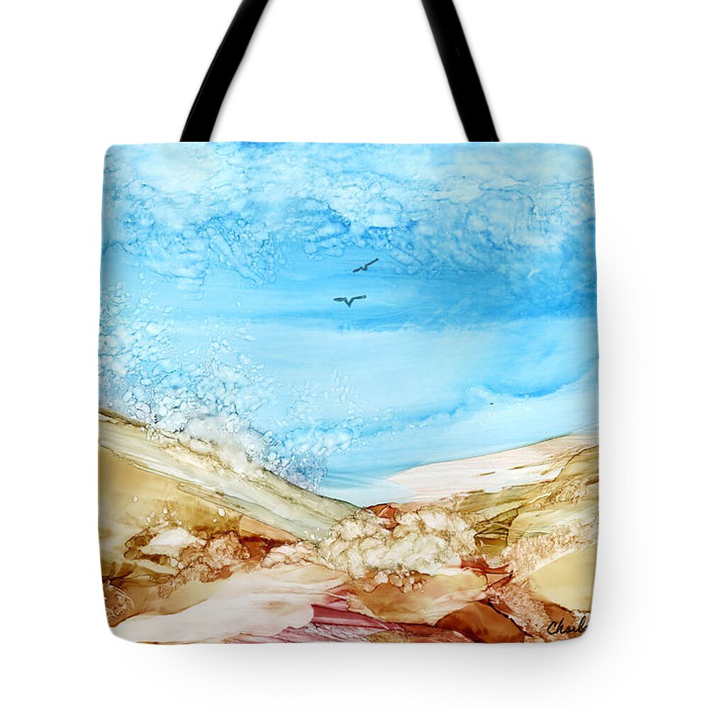 Sea Tote Bag featuring the painting At the Sea by Charlene Fuhrman-Schulz