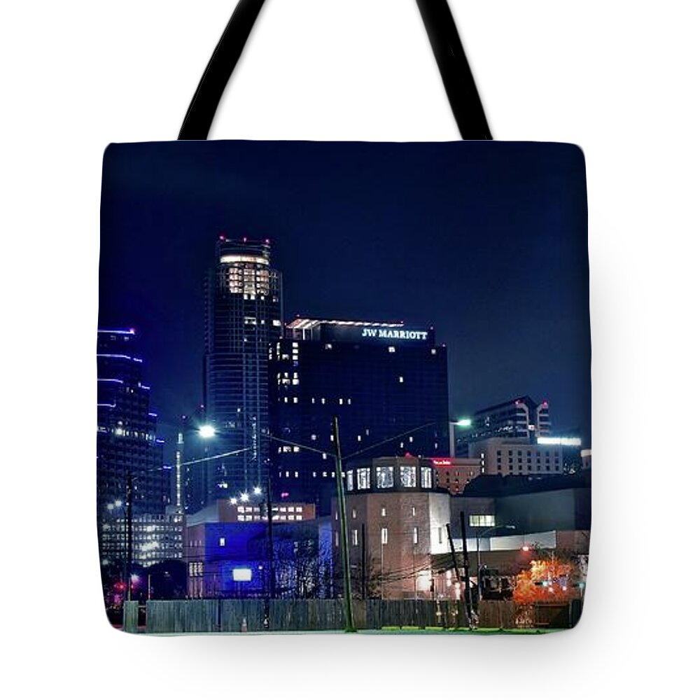 Austin Tote Bag featuring the photograph Austin Unique Angle by Frozen in Time Fine Art Photography
