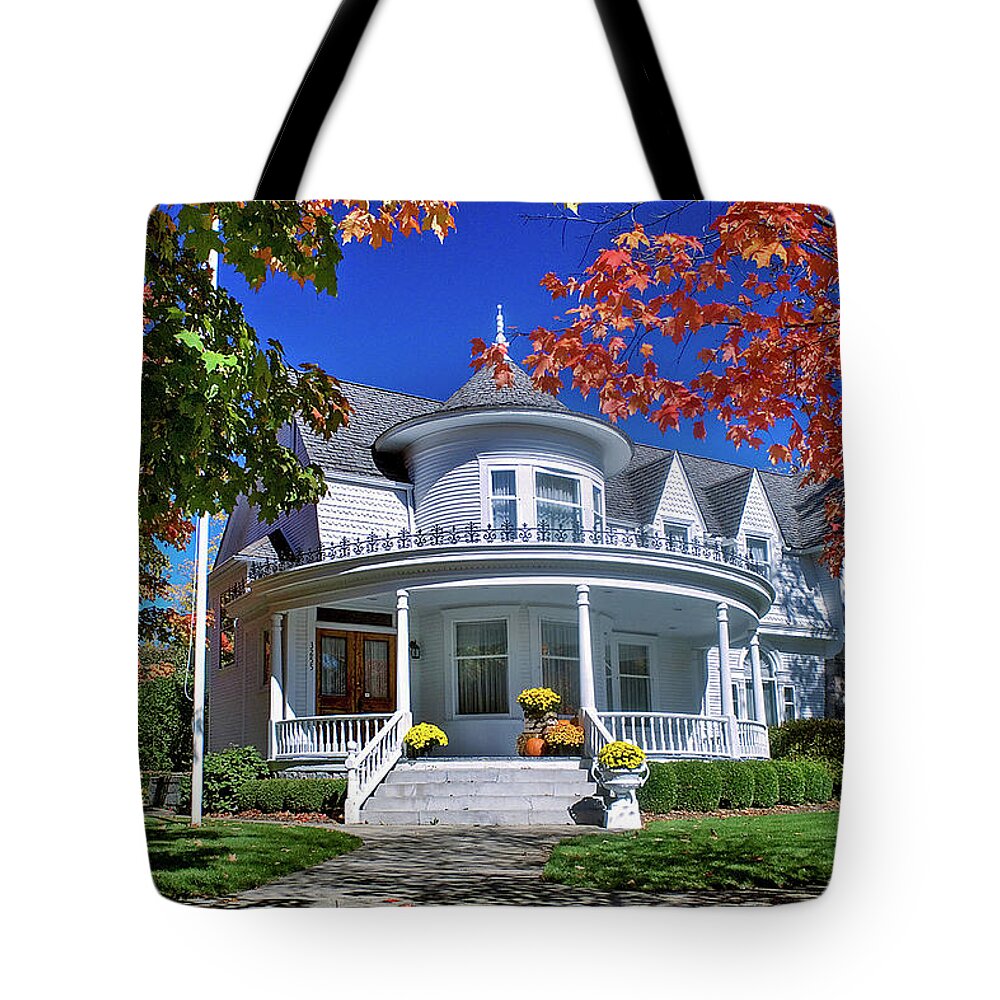 Honey House Tote Bag featuring the photograph Autumn at Honey House by Jill Love