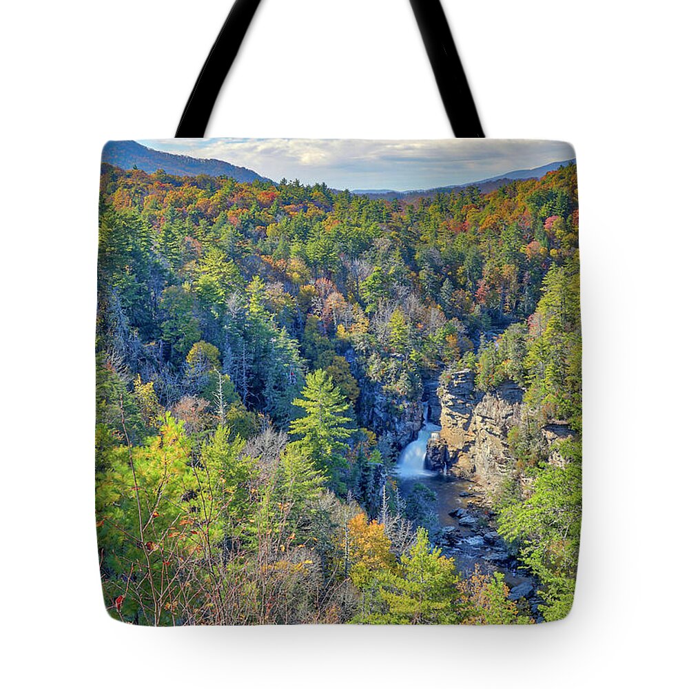 Color Tote Bag featuring the photograph Autumn at Linville Falls by Nunweiler Photography