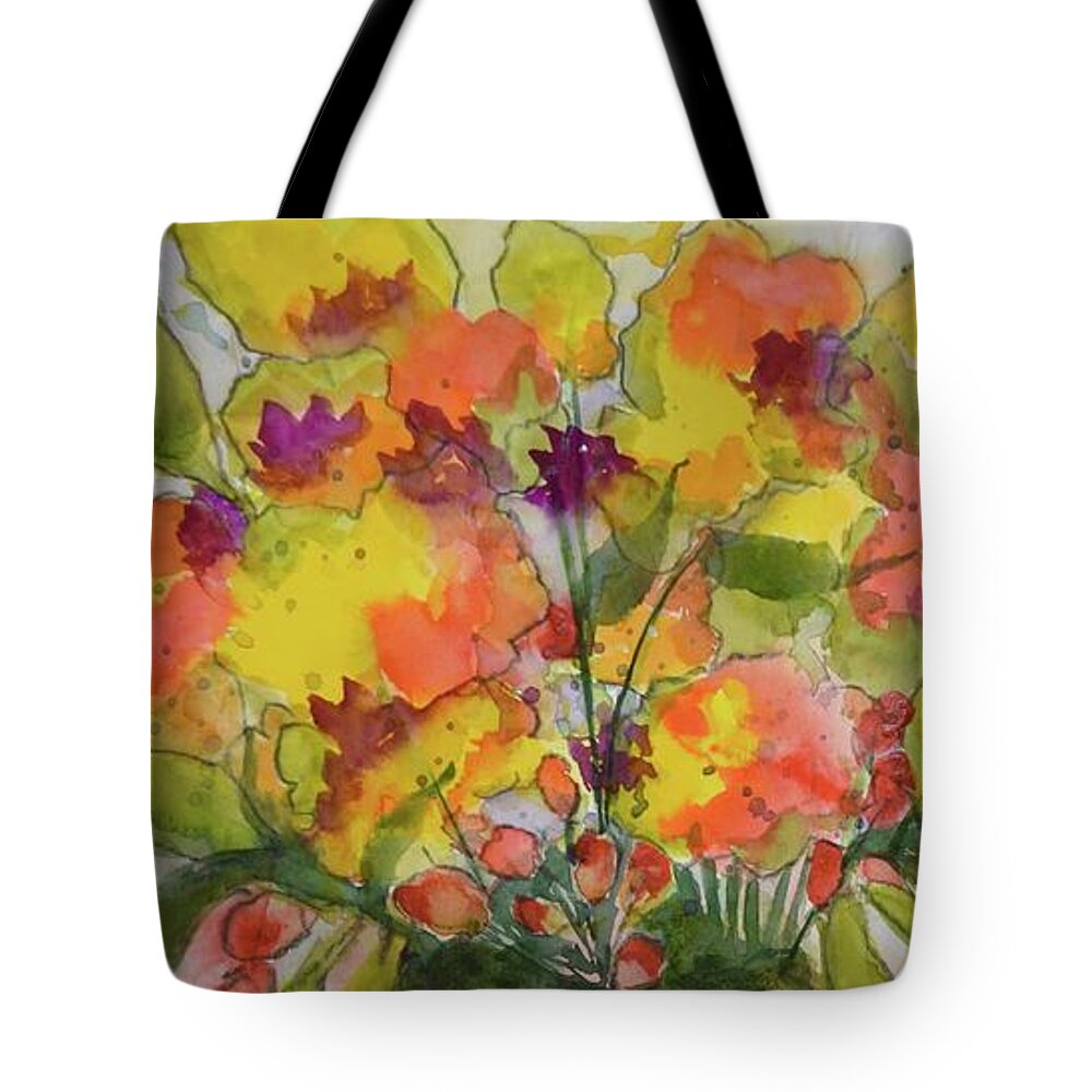 Tote Bag featuring the painting Autumn Collage by Barrie Stark