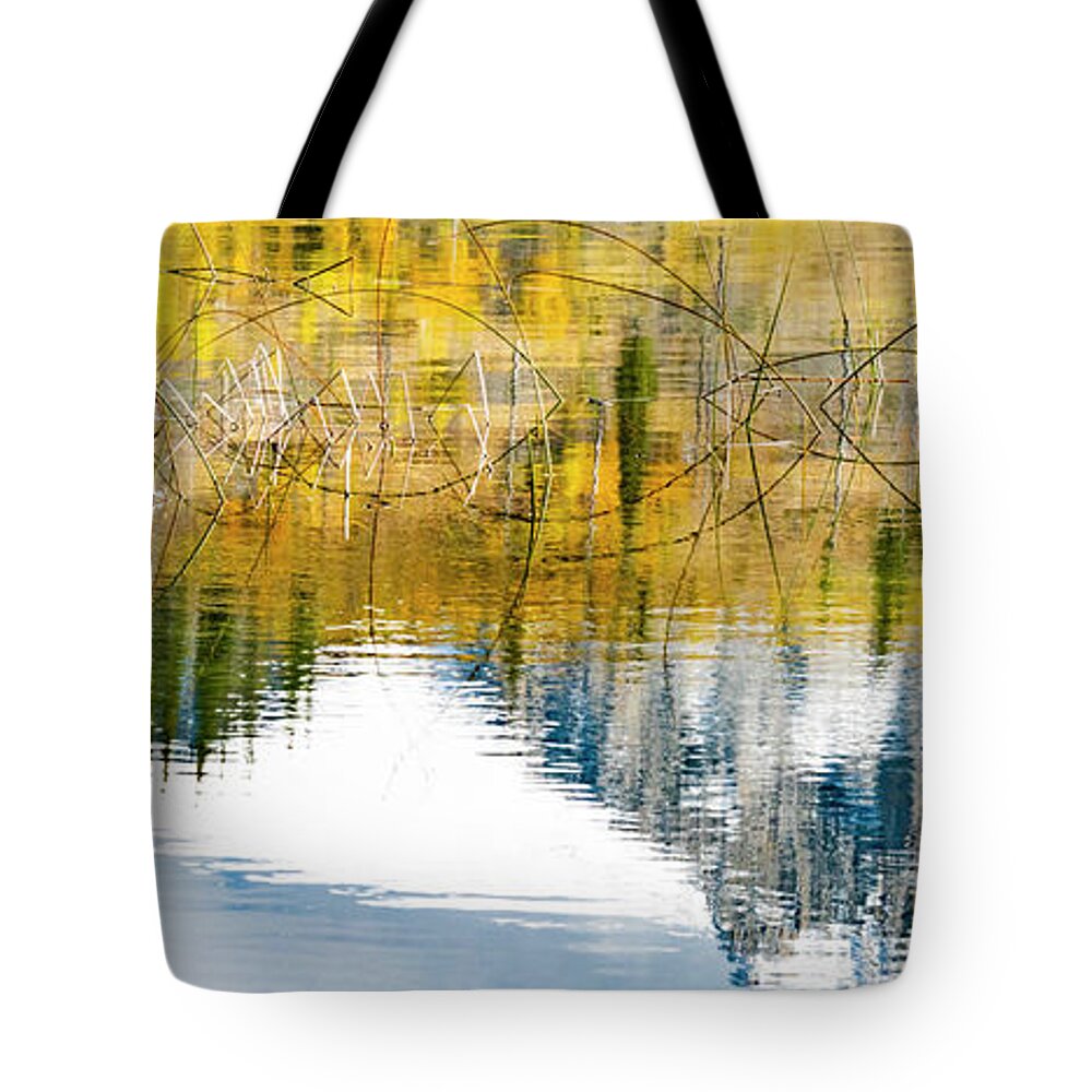 Photography Tote Bag featuring the photograph Autumn Day Over Talbot Lake, Jasper by Panoramic Images