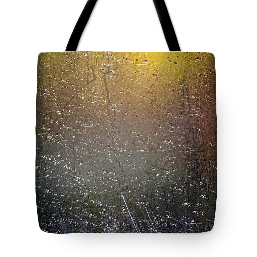 Abstract Photograph Tote Bag featuring the photograph Autumn in the Lake District - Lake Windermere in the rain by Anita Nicholson